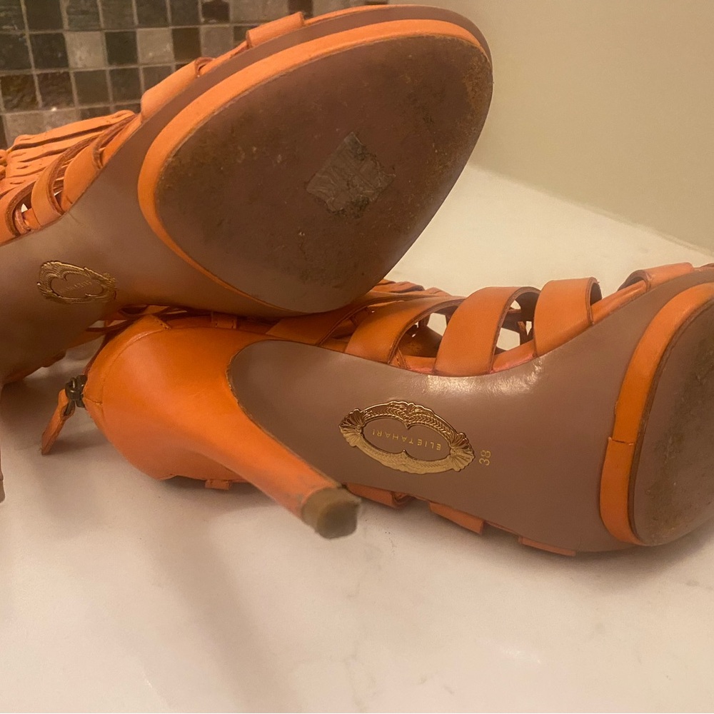 Elie Tahari Orange Heels